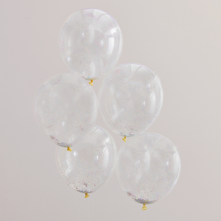Korálkové Konfetové Balóny - Pastelový Mix (5ks)